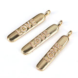 10Pcs CZ Micro Pave LOVE Bar Pendant Cubic Zirconia Strip Pendant