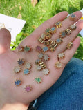 10Pcs CZ Spacer Beads Smiley Face Hamsa Hand Heart Leaf Shape Crystal