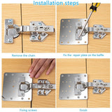 10Pcs Cabinet Hinge Repair Plate Kit Kitchen Cupboard Door Hinge Mounting Plate
