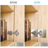 10Pcs Cabinet Hinge Repair Plate Kit Kitchen Cupboard Door Hinge Mounting Plate