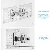 10Pcs Cabinet Hinge Repair Plate Kit Kitchen Cupboard Door Hinge Mounting Plate