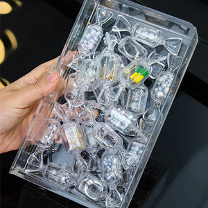10Pcs Candy Shape Transparent Storage Box Jewelry Organizer