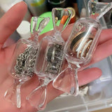 10Pcs Candy Shaped Jewelry Box Clear Plastic Beads Storage Containers