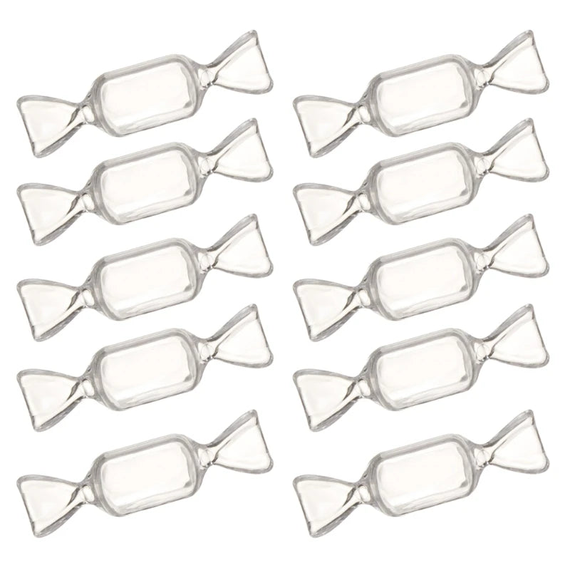 10Pcs Candy Shaped Jewelry Box Clear Plastic Beads Storage Containers