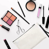 10Pcs Canvas Pencil Pouch Tote Bags Set DIY Craft Blank Zip Canvas Pen Case