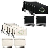 10Pcs Canvas Pencil Pouch Tote Bags Set DIY Craft Blank Zip Canvas Pen Case