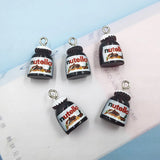 10Pcs Cartoon 3D Bread Jam Resin Charms for Jewelry Making