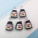 10Pcs Cartoon 3D Bread Jam Resin Charms for Jewelry Making