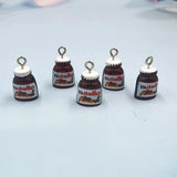 10Pcs Cartoon 3D Bread Jam Resin Charms for Jewelry Making