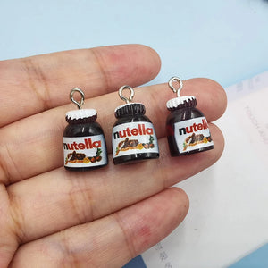 10Pcs Cartoon 3D Bread Jam Resin Charms for Jewelry Making