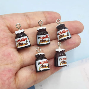 10Pcs Cartoon 3D Bread Jam Resin Charms for Jewelry Making