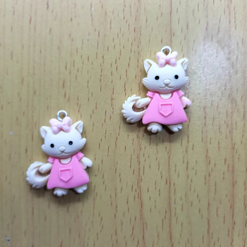 10Pcs 3D Fox Charms Pendant DIY Jewelry Making