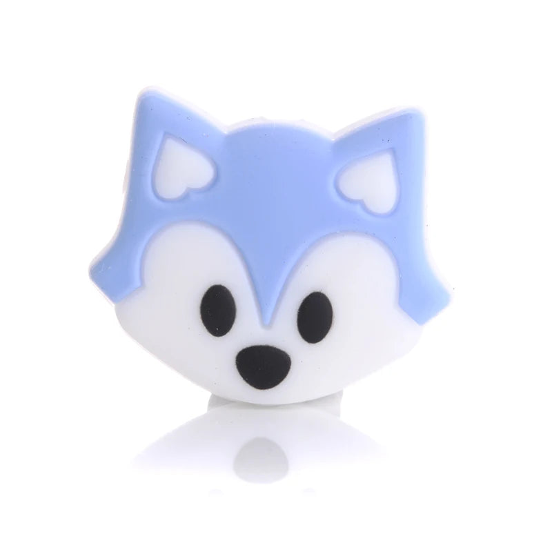 10Pcs Cartoon Animal Teether Bead Silicone Bead for Jewelry Making DIY