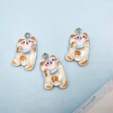 10Pcs Cartoon Cat Resin Pendants for Earrings DIY Jewelry Making C1051