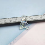 10Pcs Clear Bear Hearts Resin Charms for DIY Jewelry Making C902