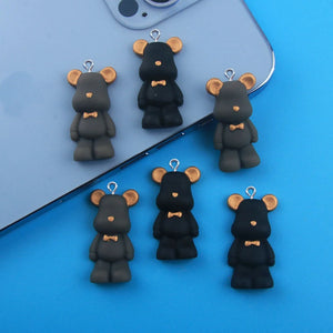 10Pcs Bear Resin Charms Pendants DIY Crafts Earring Necklace Keychain