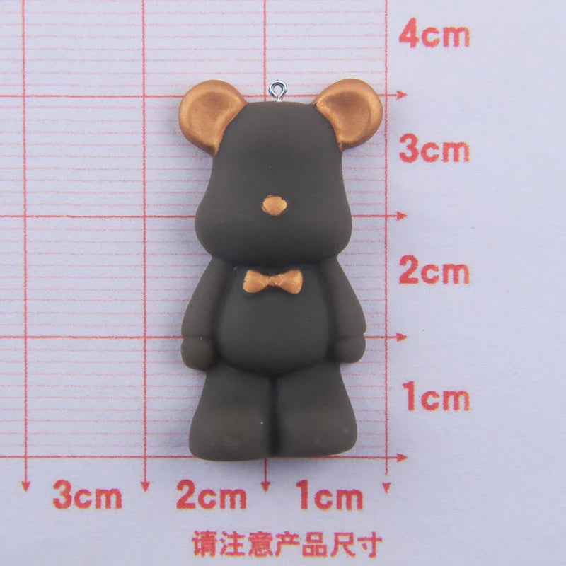 10Pcs Bear Resin Charms Pendants DIY Crafts Earring Necklace Keychain