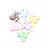 10Pcs Cartoon Mouse Lollipop Resin Charms for DIY Jewelry Making