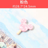 10Pcs Cartoon Mouse Lollipop Resin Charms for DIY Jewelry Making