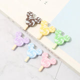 10Pcs Cartoon Mouse Lollipop Resin Charms for DIY Jewelry Making