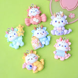 10Pcs Cartoon Dragon Resin Charms DIY Pendant Keychain Craft Accessory