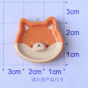 10Pcs Fox Egg Plate Resin Charms DIY Jewelry Pendants Earrings Keychain