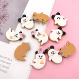 10Pcs Ghost Biscuit Resin Charms for Jewelry Making DIY Earrings