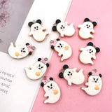10Pcs Ghost Biscuit Resin Charms for Jewelry Making DIY Earrings