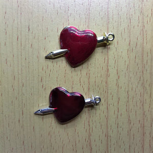 10Pcs Cartoon Heart Charm Metal Enamel Red Heart Charms Pendant DIY Bracelet
