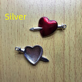 10Pcs Cartoon Heart Charm Metal Enamel Red Heart Charms Pendant DIY Bracelet