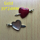 10Pcs Cartoon Heart Charm Metal Enamel Red Heart Charms Pendant DIY Bracelet