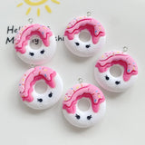 10Pcs Ice Cream Donuts Cake Resin Charms for DIY Jewelry Making