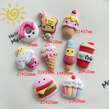 10Pcs Ice Cream Donuts Cake Resin Charms for DIY Jewelry Making