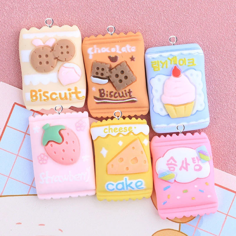 10Pcs Cartoon Strawberry Cake Charms Resin Flatback for Jewelry Making C841
