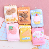 10Pcs Cartoon Strawberry Cake Charms Resin Flatback for Jewelry Making C841