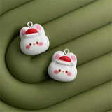 10Pcs Catoon Santa Claus Bear Rabbit Resin Charms DIY Christmas Surprise