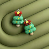 10Pcs Catoon Santa Claus Bear Rabbit Resin Charms DIY Christmas Surprise