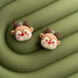10Pcs Catoon Santa Claus Bear Rabbit Resin Charms DIY Christmas Surprise