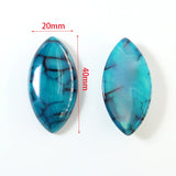 10Pcs Dragon Veins Stone Cabochons 20*40mm Women Jewelry Making