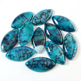 10Pcs Dragon Veins Stone Cabochons 20*40mm Women Jewelry Making