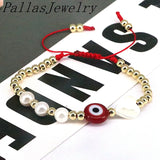 10Pcs Eye Resin Beads Shell Pearl Beads Bracelet Eye Bracelet