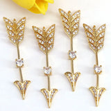 10Pcs Micro-pave Cz Arrow Pendant, Jewelry Making DIY Craft