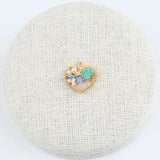 10Pcs Heart Rhinestone Charms Metal Love Pendant Trinket Couple Jewelry DIY