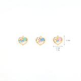 10Pcs Heart Rhinestone Charms Metal Love Pendant Trinket Couple Jewelry DIY