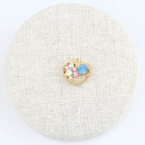 10Pcs Heart Rhinestone Charms Metal Love Pendant Trinket Couple Jewelry DIY