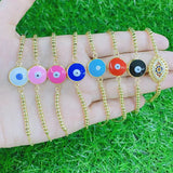 10Pcs Colorful Enamel Eyes Beaded Bracelets for Ladies