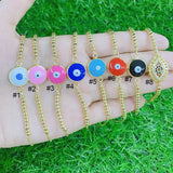 10Pcs Colorful Enamel Eyes Beaded Bracelets for Ladies