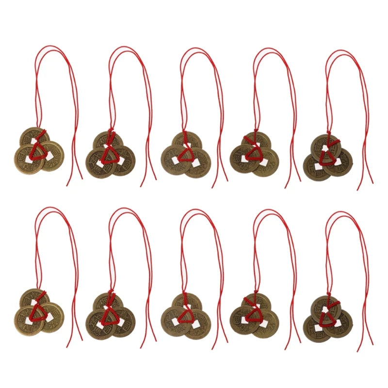 10Pcs Chinese Fortune Coins Feng Shui Coins I-Ching Coins Kit Traditional Coins