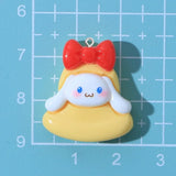 10Pcs Christmas Dog Series Resin Charms Keychain Phone Pendants DIY Decor