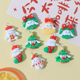 10Pcs Christmas Dog Series Resin Charms Keychain Phone Pendants DIY Decor